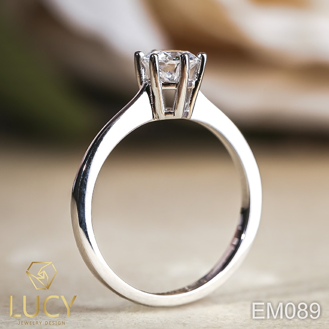 EM089 Nhẫn cầu hôn, nhẫn đính hôn, nhẫn kim cương 5mm, nhẫn nữ thiết kế đẹp - Lucy Jewelry