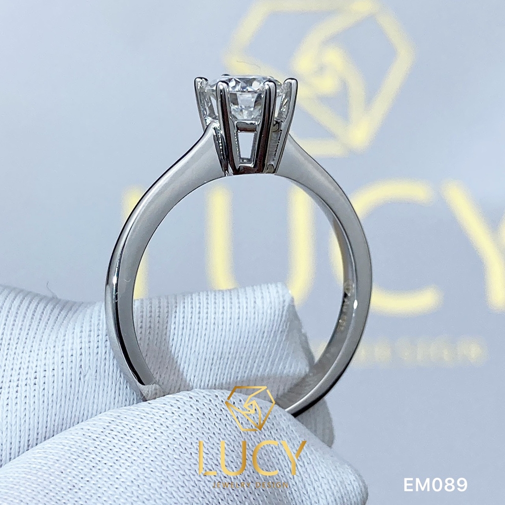 EM089 Nhẫn cầu hôn, nhẫn đính hôn, nhẫn kim cương 5mm, nhẫn nữ thiết kế đẹp - Lucy Jewelry