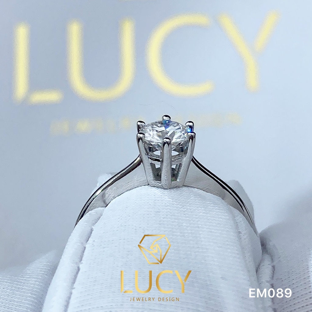 EM089 Nhẫn cầu hôn, nhẫn đính hôn, nhẫn kim cương 5mm, nhẫn nữ thiết kế đẹp - Lucy Jewelry