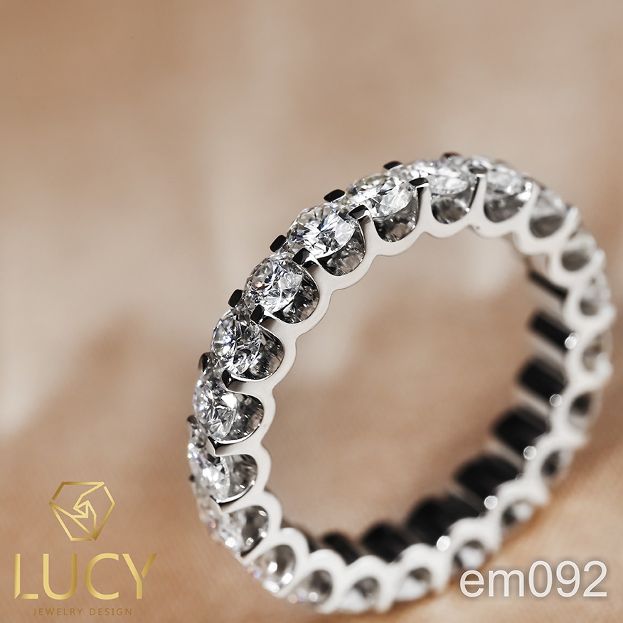 EM092 Nhẫn nữ vàng, nhẫn full đá 3mm, nhẫn nữ thiết kế - Lucy Jewelry