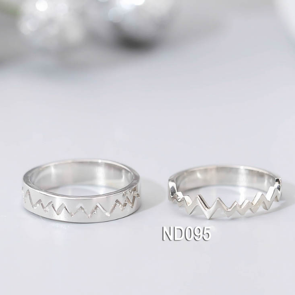 Nhẫn đôi nhẫn cặp bạc Lucy  - ND095