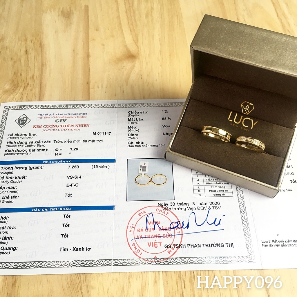 HAPPY096 Nhẫn cưới thiết kế - Lucy Jewelry