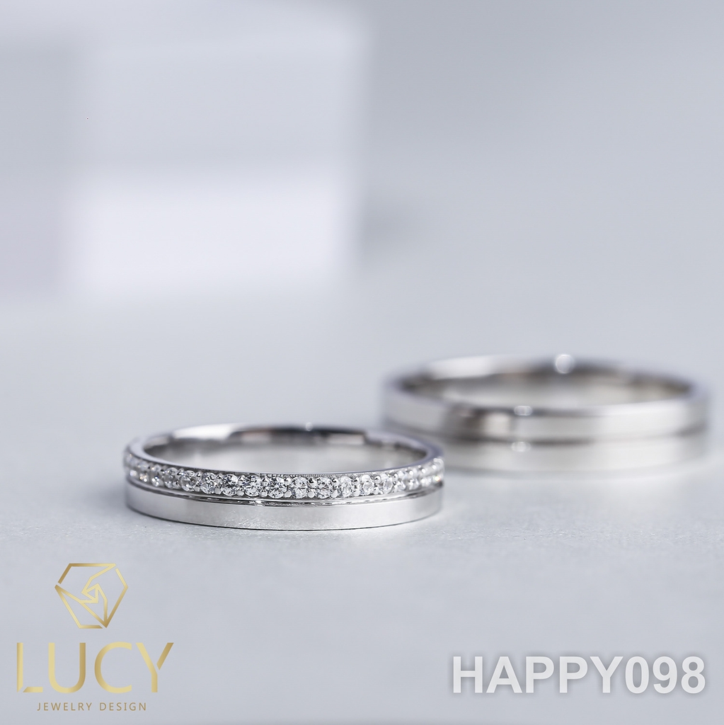 HAPPY098 Nhẫn cưới thiết kế, nhẫn cưới cao cấp, nhẫn cưới kim cương - Lucy Jewelry