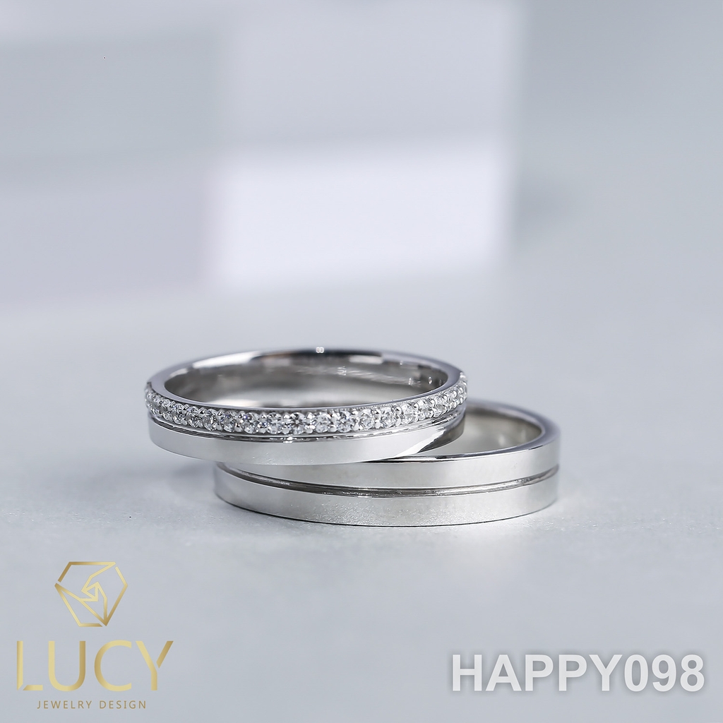 HAPPY098 Nhẫn cưới thiết kế, nhẫn cưới cao cấp, nhẫn cưới kim cương - Lucy Jewelry