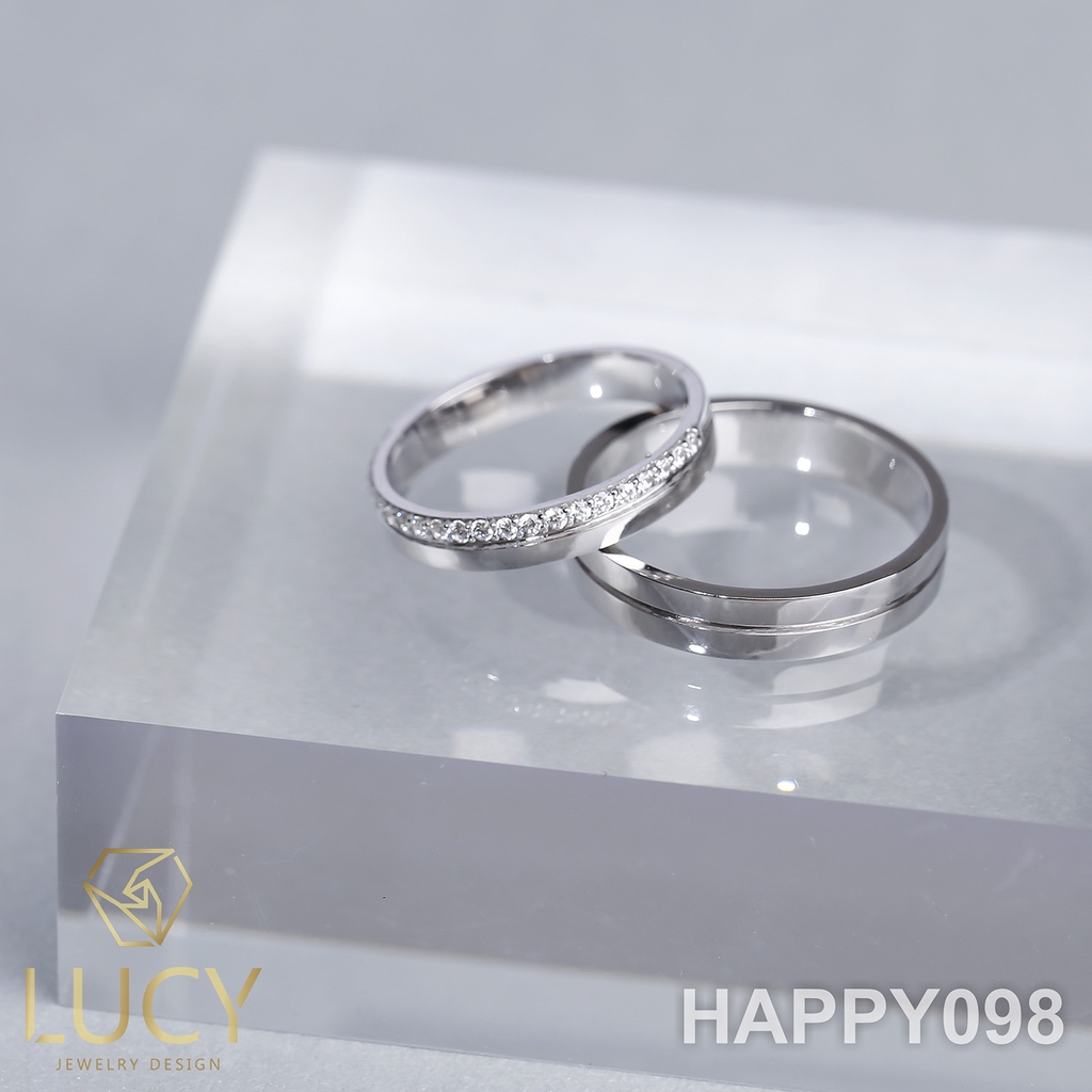 HAPPY098 Nhẫn cưới thiết kế, nhẫn cưới cao cấp, nhẫn cưới kim cương - Lucy Jewelry