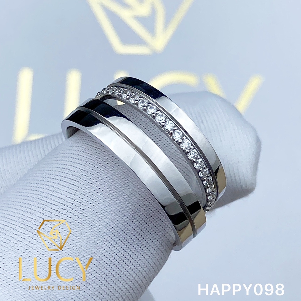 HAPPY098 Nhẫn cưới thiết kế, nhẫn cưới cao cấp, nhẫn cưới kim cương - Lucy Jewelry