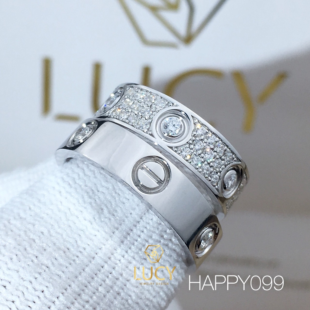 HAPPY099 Nhẫn cưới Ca.ti.er vàng tây vàng trắng vàng hồng và Bạch kim platinum 90% - Lucy Jewelry