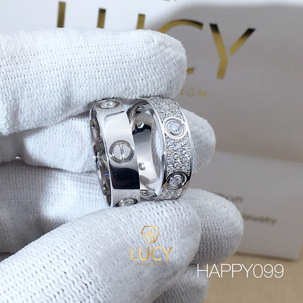 HAPPY099 Nhẫn cưới Ca.ti.er vàng tây vàng trắng vàng hồng và Bạch kim platinum 90% - Lucy Jewelry