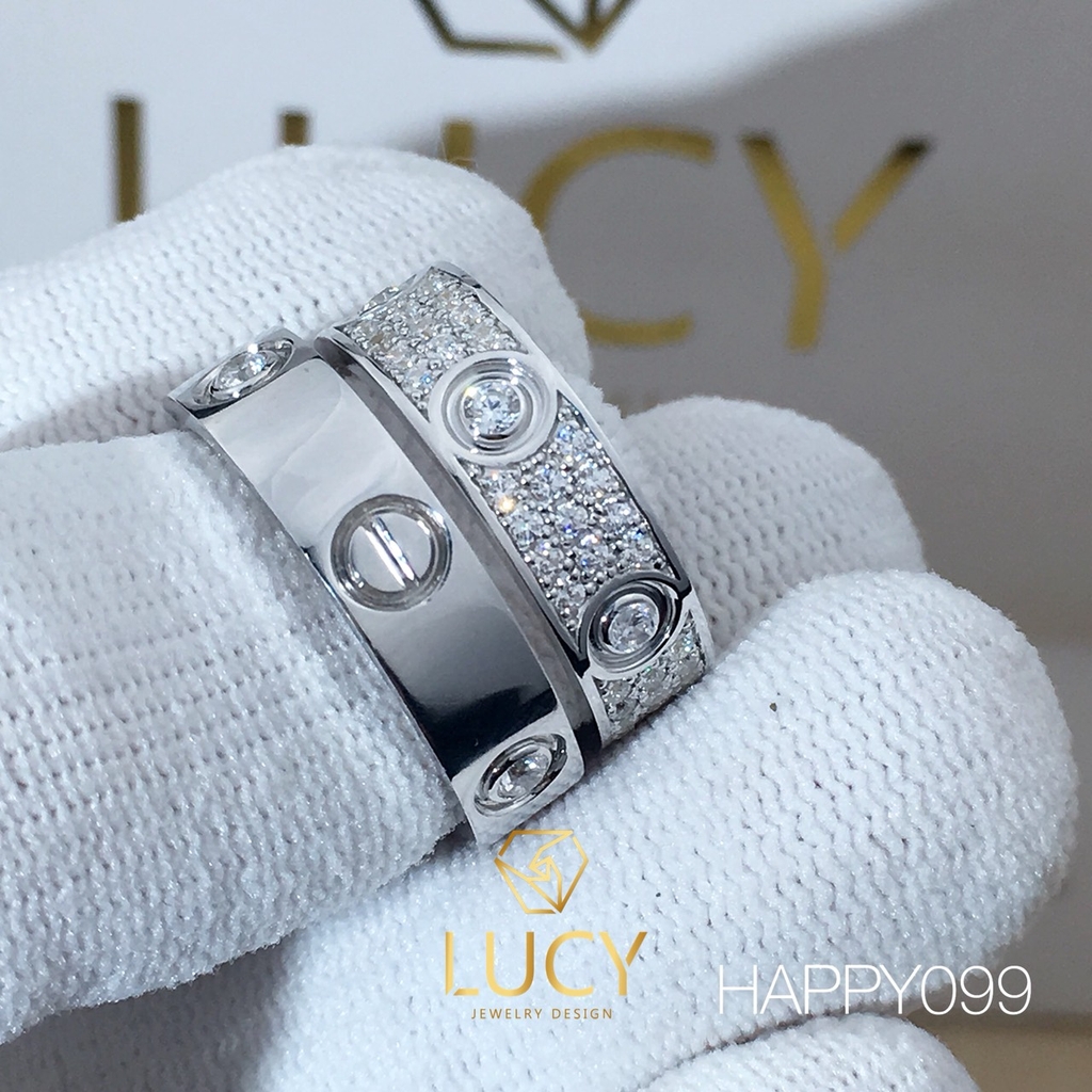 HAPPY099 Nhẫn cưới Ca.ti.er vàng tây vàng trắng vàng hồng và Bạch kim platinum 90% - Lucy Jewelry