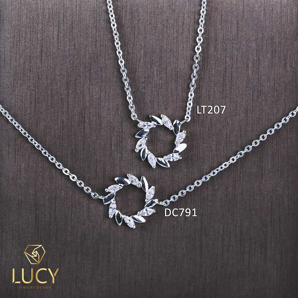 DC791 DÂY CHUYỀN VÒNG TRÒN NGUYỆT QUẾ BẠC LUCY BẠC 925