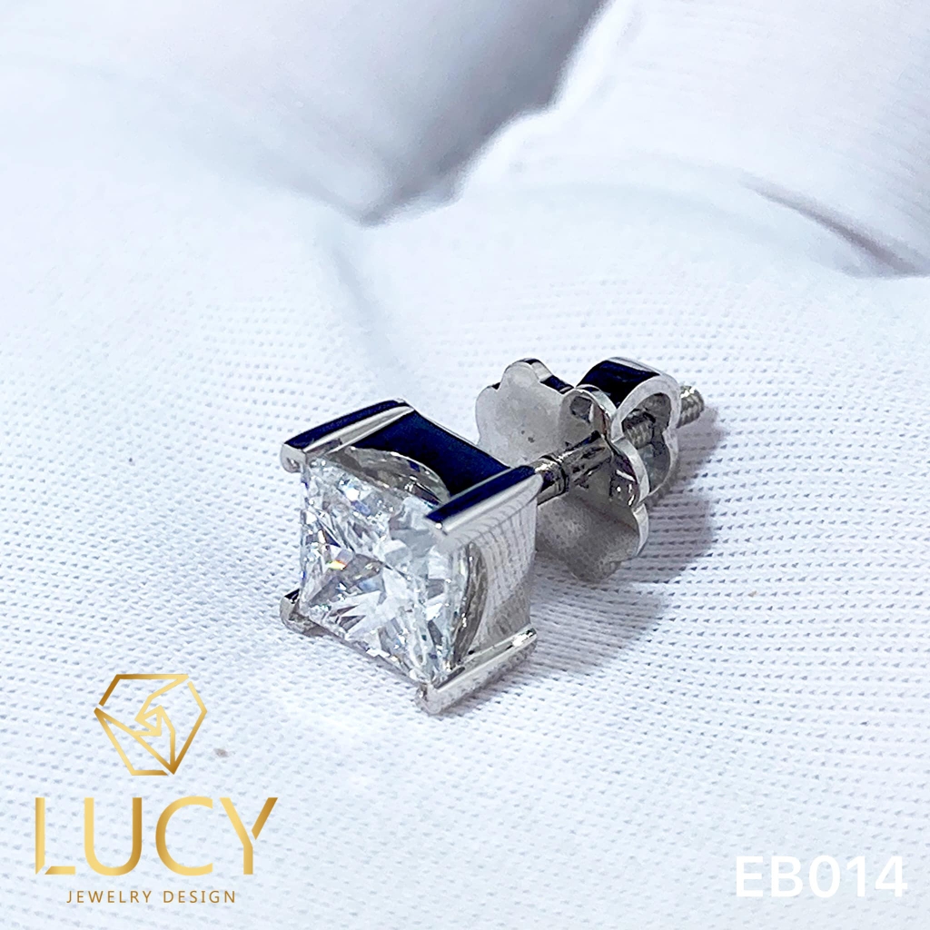 EB014 Khuyên tai vuông, princess diamond, khuyên tai thiết kế - Lucy Jewelry