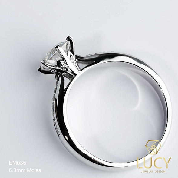 EM035-6.3mm Nhẫn nữ thiết kế, nhẫn ổ kim cương 6.3mm, nhẫn cầu hôn, nhẫn đính hôn, nhẫn nữ vàng - Lucy Jewelry