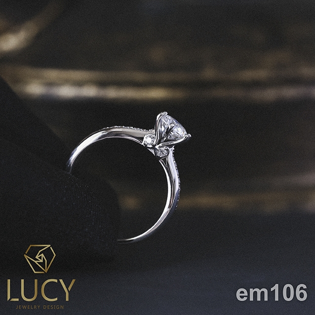 EM106 Nhẫn cầu hôn đính hôn, nhẫn vàng nữ, nhẫn ổ kim cương 6mm - Lucy Jewelry