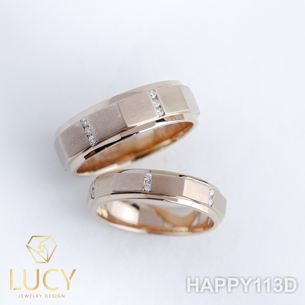 HAPPY113D Nhẫn cưới thiết kế, nhẫn cưới cao cấp, nhẫn cưới kim cương - Lucy Jewelry