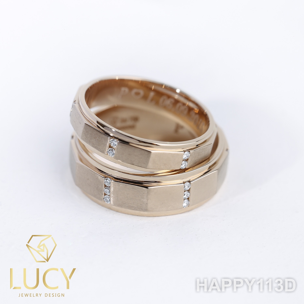HAPPY113D Nhẫn cưới thiết kế, nhẫn cưới cao cấp, nhẫn cưới kim cương - Lucy Jewelry