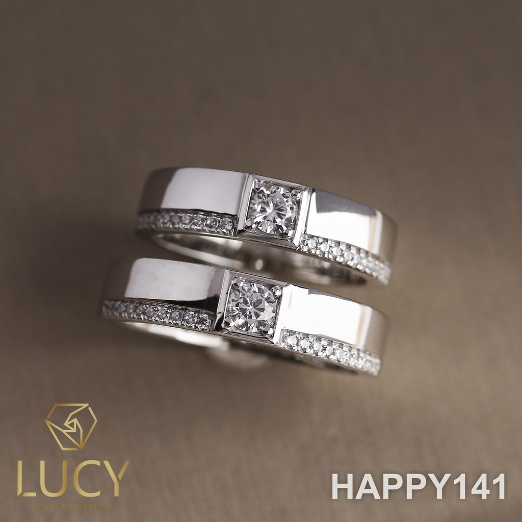 HAPPY141 Nhẫn cưới thiết kế, nhẫn cưới cao cấp, nhẫn cưới kim cương 3.5mm 3.6mm- Lucy Jewelry