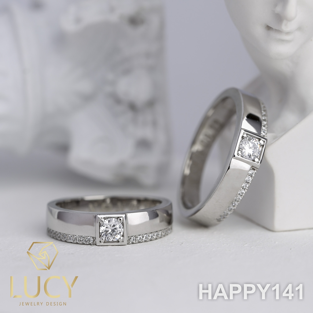 HAPPY141 Nhẫn cưới thiết kế, nhẫn cưới cao cấp, nhẫn cưới kim cương 3.5mm 3.6mm- Lucy Jewelry