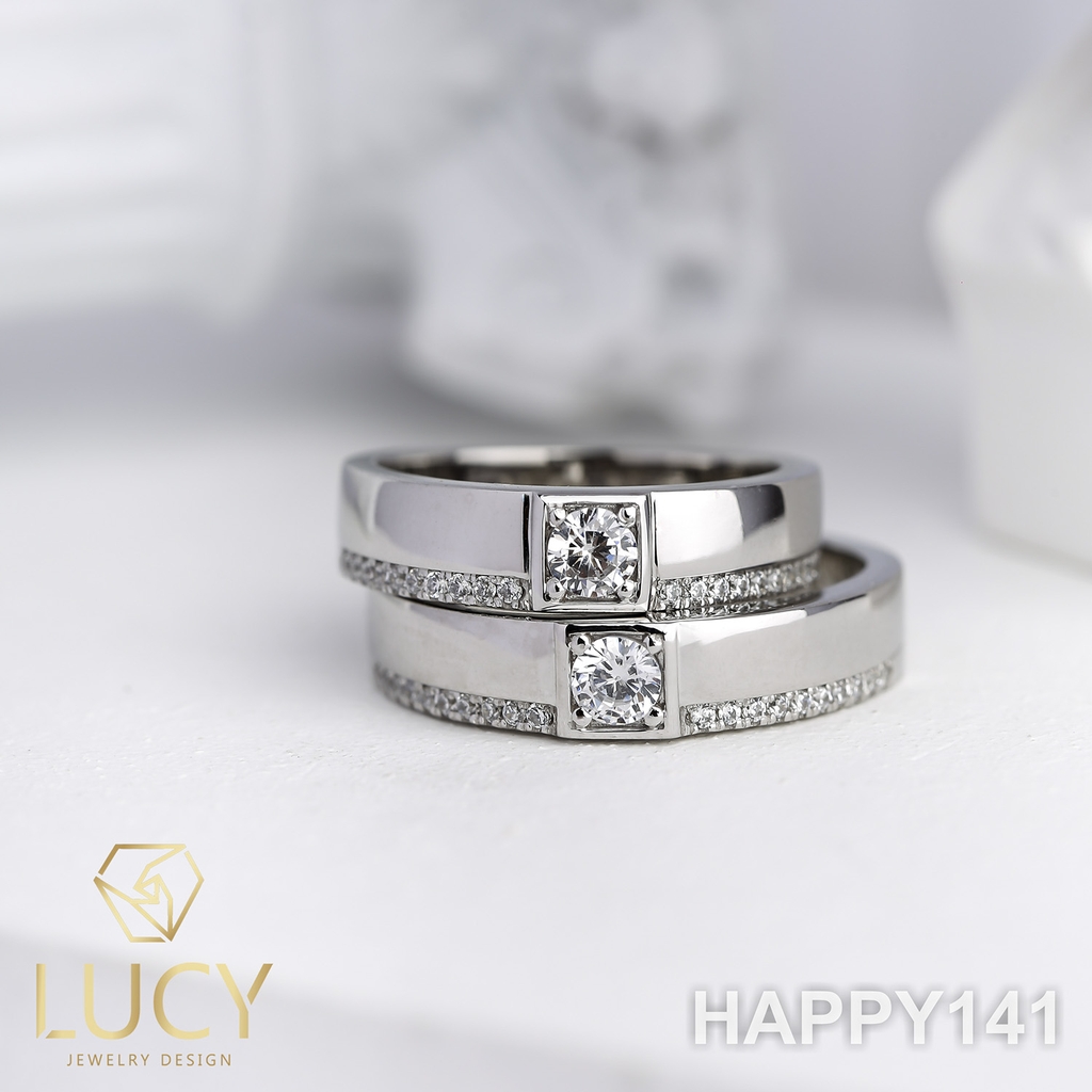 HAPPY141 Nhẫn cưới thiết kế, nhẫn cưới cao cấp, nhẫn cưới kim cương 3.5mm 3.6mm- Lucy Jewelry