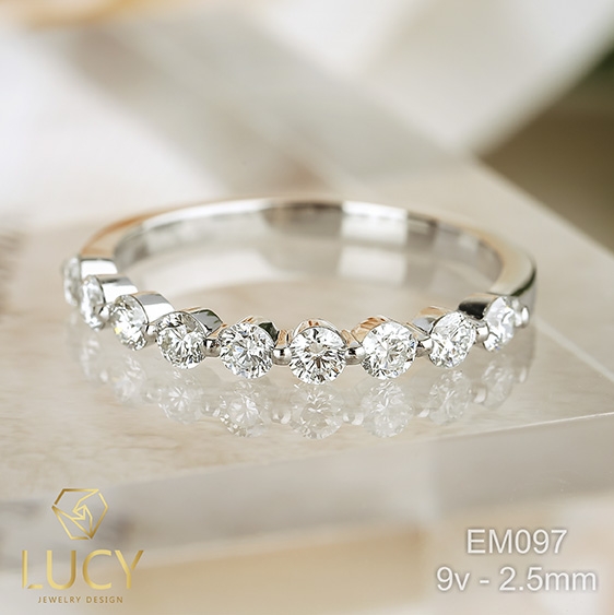 EM097 Nhẫn vàng nữ, nhẫn band 2.5mm, nhẫn nữ thiết kế - Lucy Jewelry