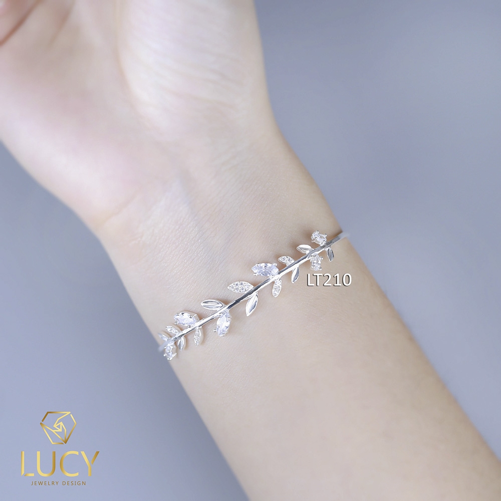 LT210 LẮC TAY CÀNH LÁ CUFF BẠC LUCY BẠC 925