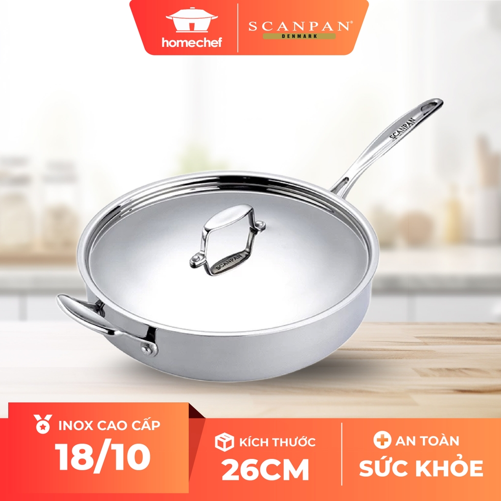 Chảo inox Scanpan Fusion5 26cm 74102600 có nắp