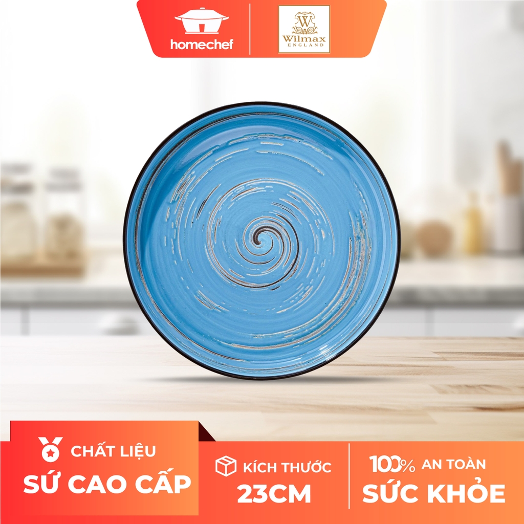 Đĩa sứ Wilmax 23cm màu xanh dương - WL-669619 / A
