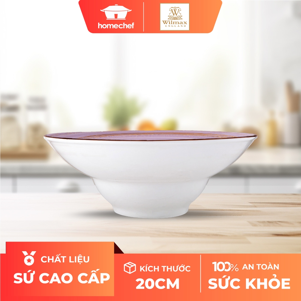 Đĩa sứ sâu lòng Wilmax 20cm màu tím - WL-669722 / A