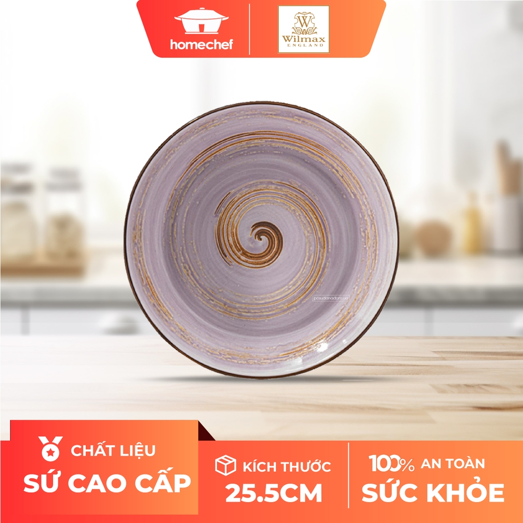 Đĩa sứ sâu lòng Wilmax 25.5cm màu tím - WL-669727 / A