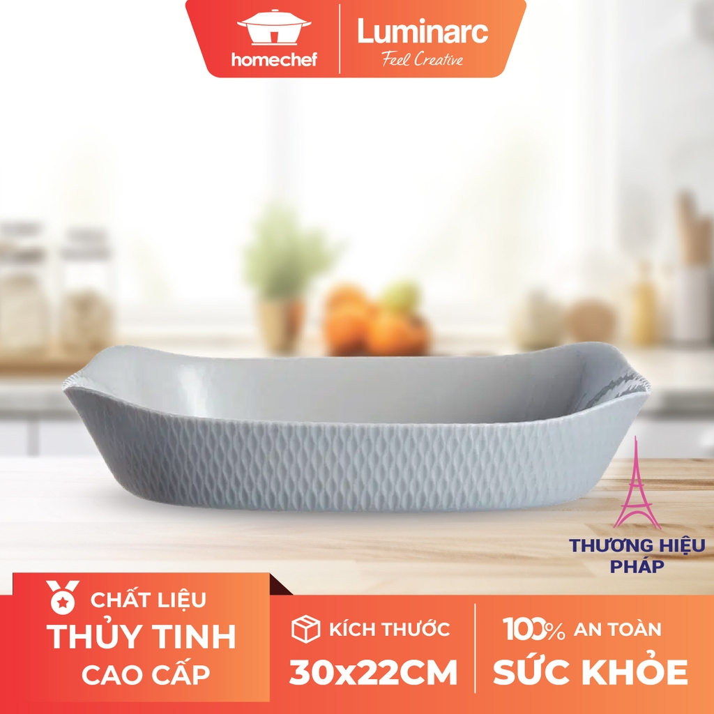 Khay nướng thủy tinh Luminarc Smart Cusine Wavy 30x22cm - X1630