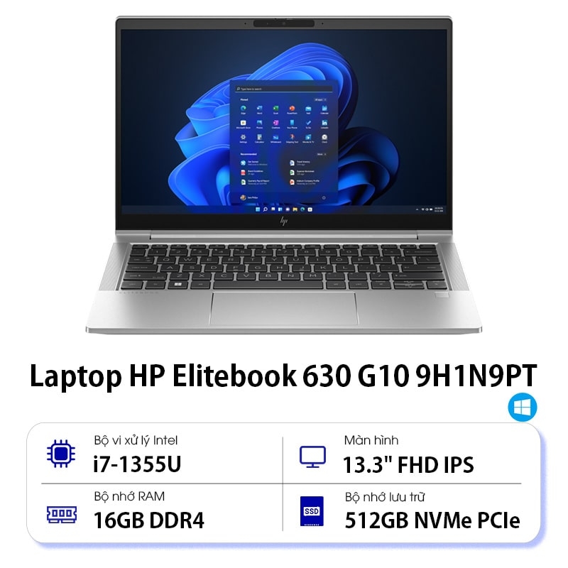 Laptop HP EliteBook 630 G10 9J0B4PT (i5 1335U/ 16GB/ 512GB SSD/13.3 inch FHD/Win11/ Silver/ Vỏ nhôm)