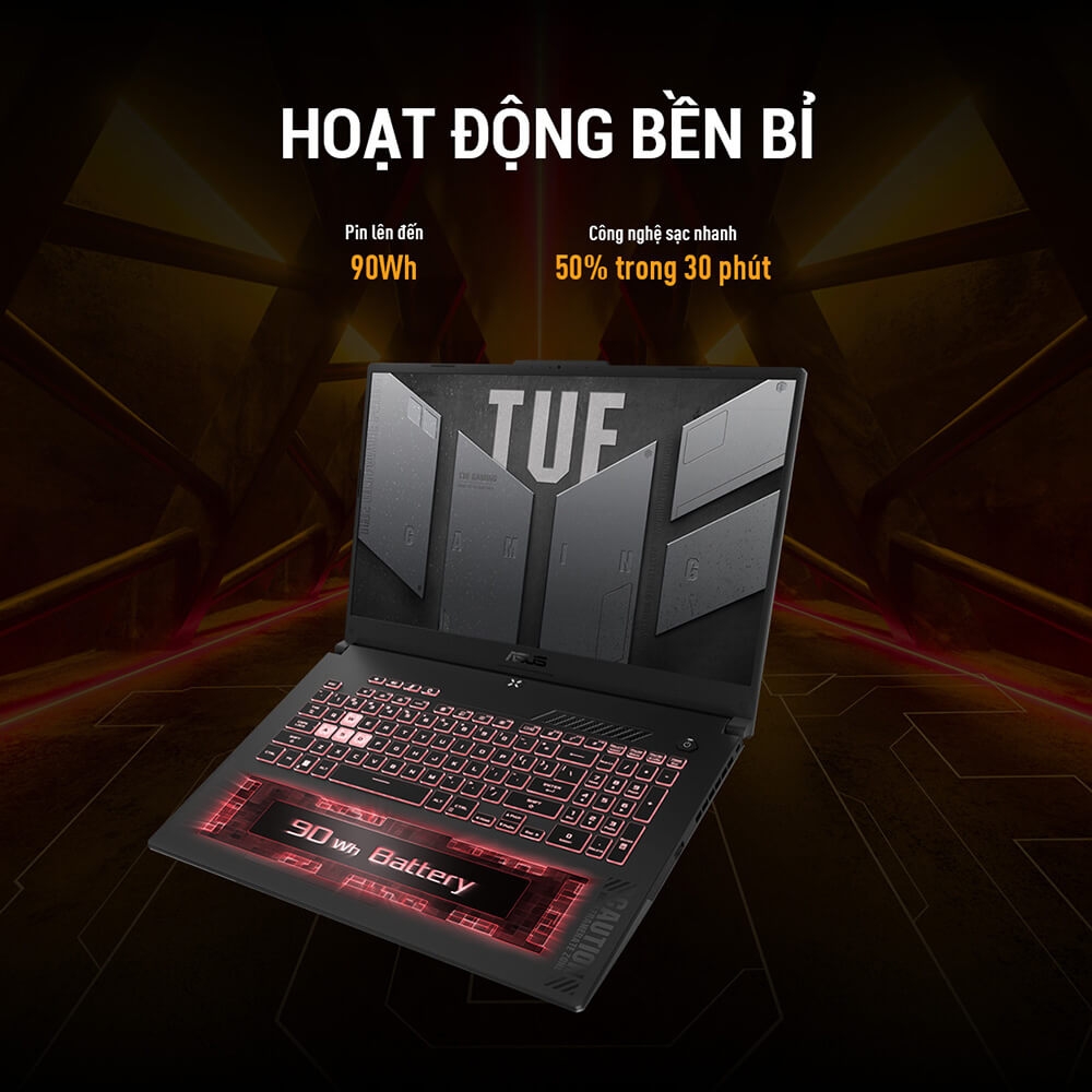 Laptop ASUS TUF Gaming A15 FA507XI-LP420W (Ryzen™ 9 7940HS | 8GB | 512GB | RTX™ 4070 8GB | 15.6-inch FHD 144Hz | Win 11| Jaeger Gray)