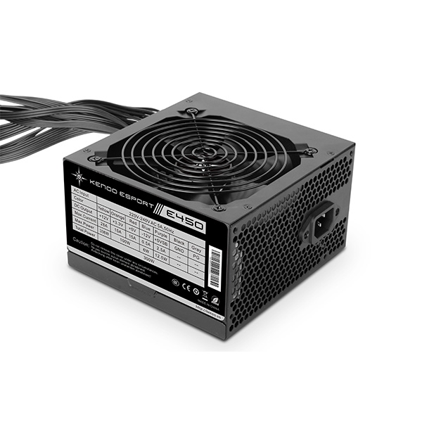 Nguồn máy tính Kenoo Esport E450 (450W/ Standard/ ATX/ Đen, Bạc)