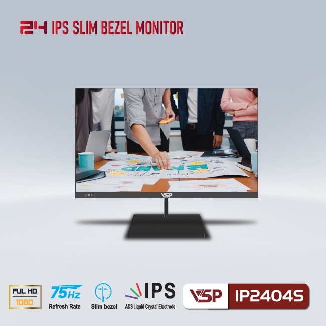 Màn hình VSP IP2404S (23.8 inch - FHD - IPS - 120HZ - 1ms) - Đen