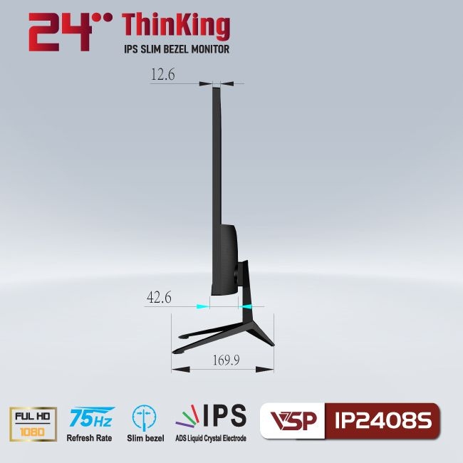 Màn Hình VSP IP2408S (23.8 inch - Full HD - IPS - 75Hz - 5Ms - FreeSYNC)