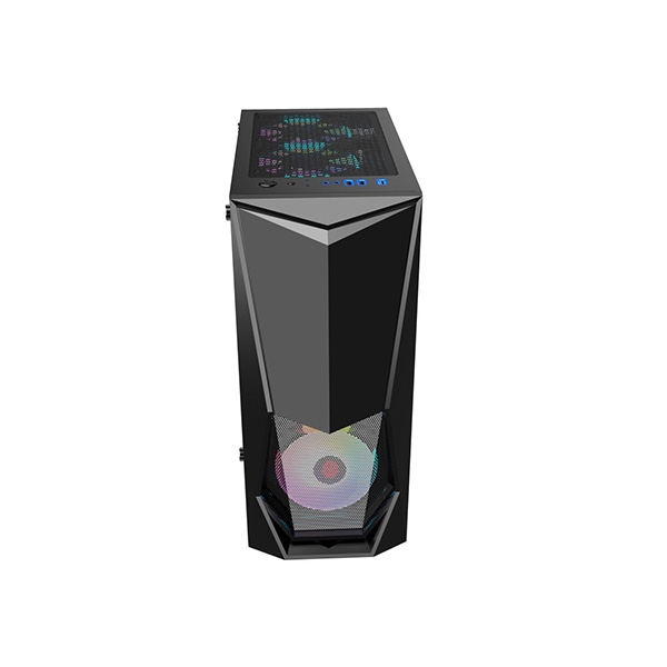 Vỏ máy vi tính Kenoo esport E400 - 4F - sẵn 4fan màu rainbow cố định - Màu đen- (Size ATX)