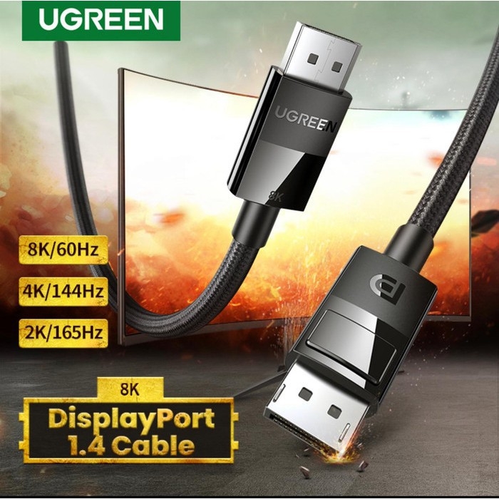 Cáp Displayport to Displayport 1.4 Cao Cấp Ugreen 80393 DP114 (Support 8K@60Hz 32.4Gbps) Chính Hãng