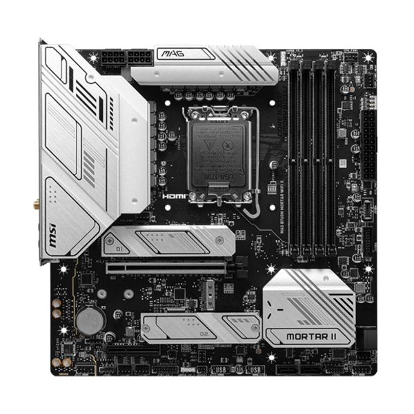 Mainboard MSI MAG B760M MORTAR WIFI II (Intel B760/ Socket 1700/ M-ATX/ 4 khe ram/ DDR5/ 2.5 Gigabit LAN)