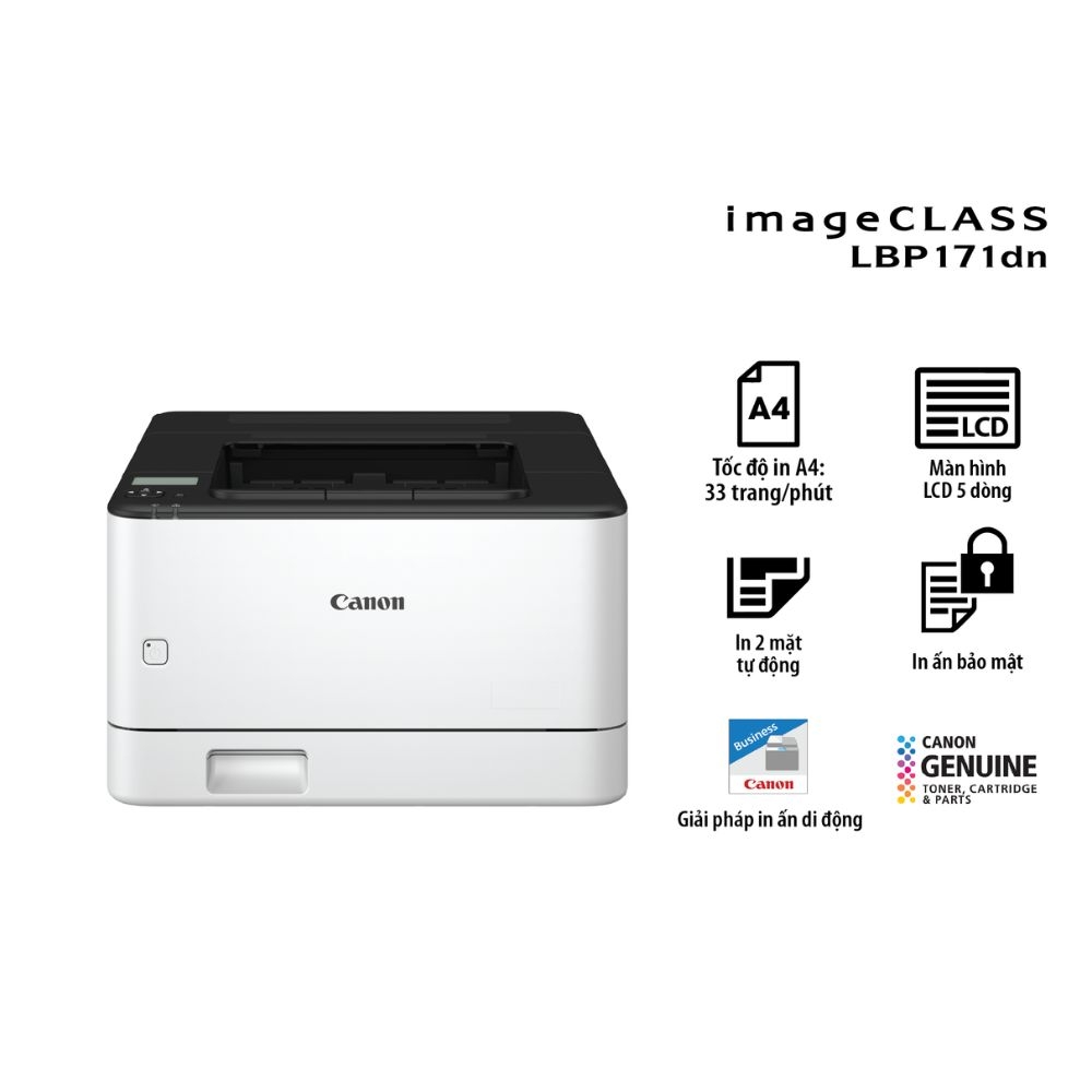 Máy in laser đen trắng Canon LBP171DN (A4/A5/ Đảo mặt/ USB/ LAN)