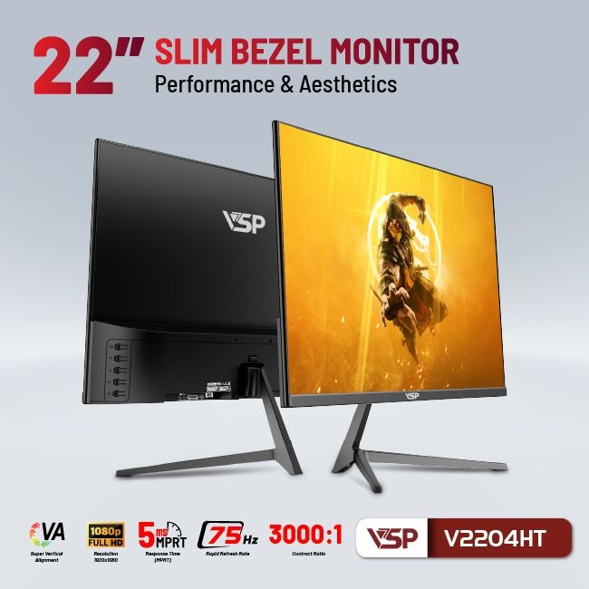 Màn hình  VSP V2204HT Màu Đen