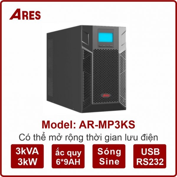 Bộ lưu điện online UPS ARES AR-MP3KS (3KVA/3KW)
