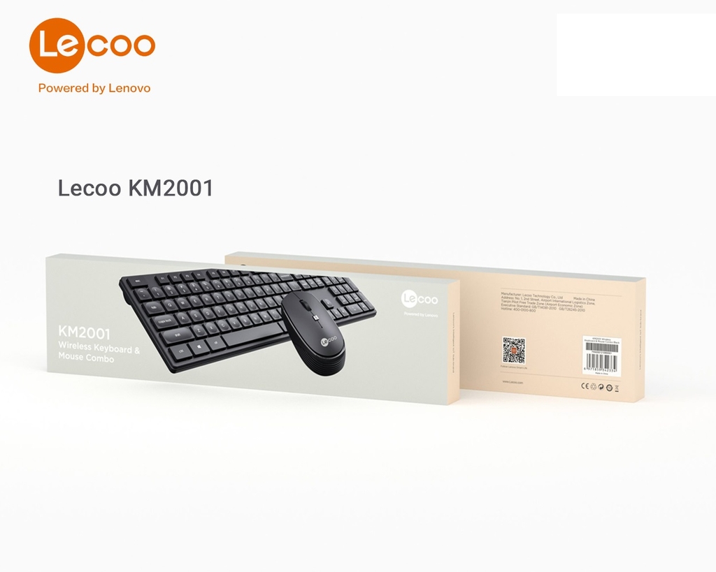 Bộ phím chuột văn phòng không dây Lenovo  Lecoo KM2001