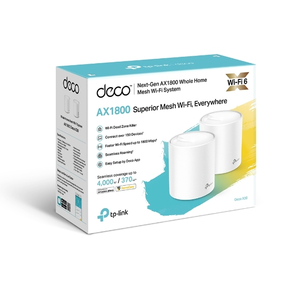 Hệ thống Wi-Fi Mesh Deco X20 cho Gia đình AX1800 - (2-Pack)