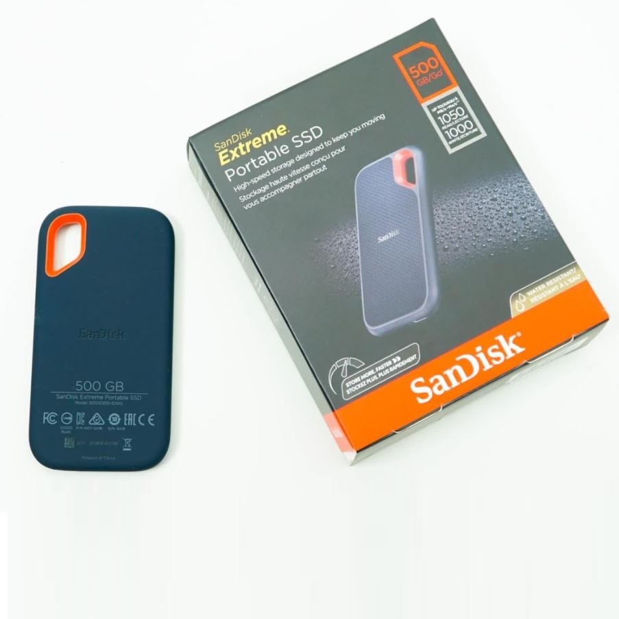 SSD gắn ngoài  Sandisk E61 (SDSSDE61-500G-G25) 500GB Extreme USB 3.2, Tốc độ đọc lên đến 1050MB/s, Tốc độ ghi lên đến 1000MB/s, IP55