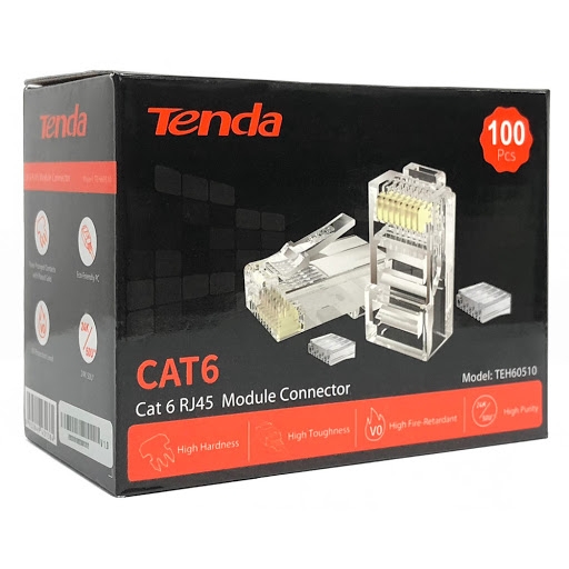 Đầu RJ45 CAT6 Tenda TEH60510 (Hộp 100 Cái)