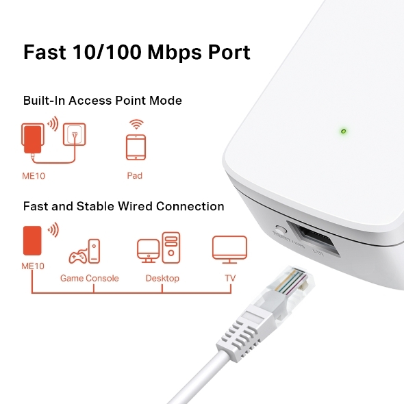 Bộ Mở Rộng Sóng Wi-Fi 300 Mbps Mercusys ME10