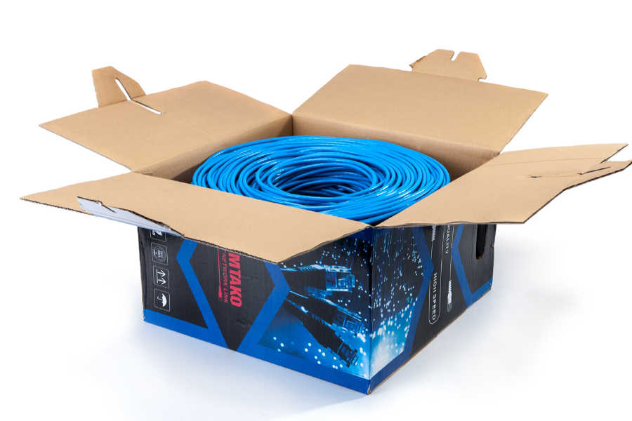 Cáp mạng Cat6 UTP AMTAKO 6888 dây xanh 305m PVC chống cháy, 8 sợi đồng