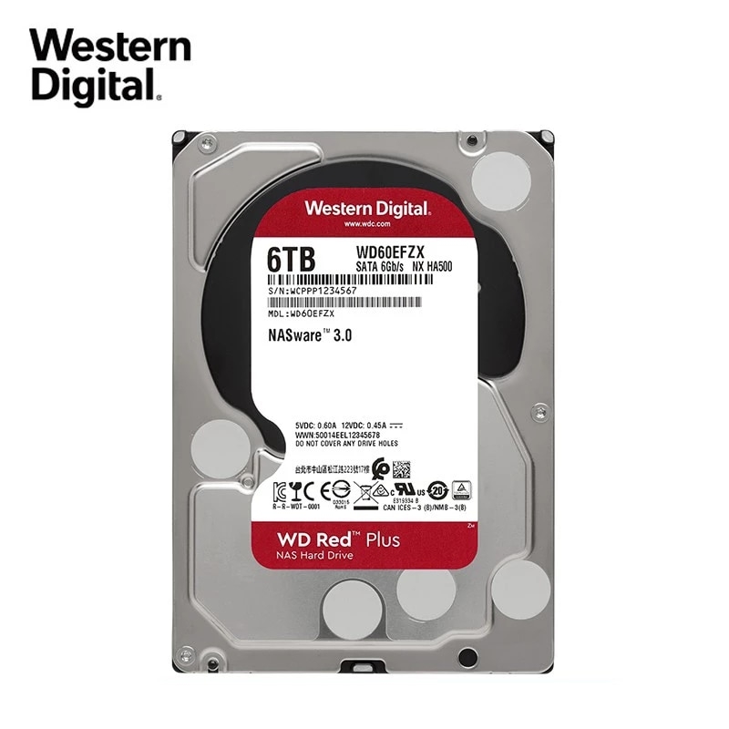 Ổ cứng Western Digital Red Plus 6TB 3.5 inch 256MB Cache 5400RPM WD60EFZX
