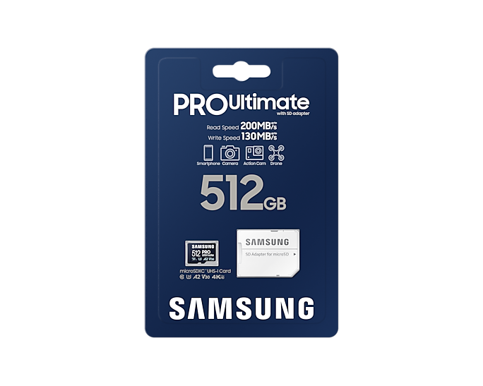 Thẻ Nhớ MicroSDXC Samsung Pro Ultimate U3 A2 512GB 200MB/s With SD Adapter MB-MY512SA/WW