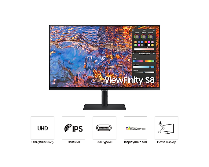 Màn hình Samsung ViewFinity S8 4K UHD LS32B800PXEXXV USB-C 90W