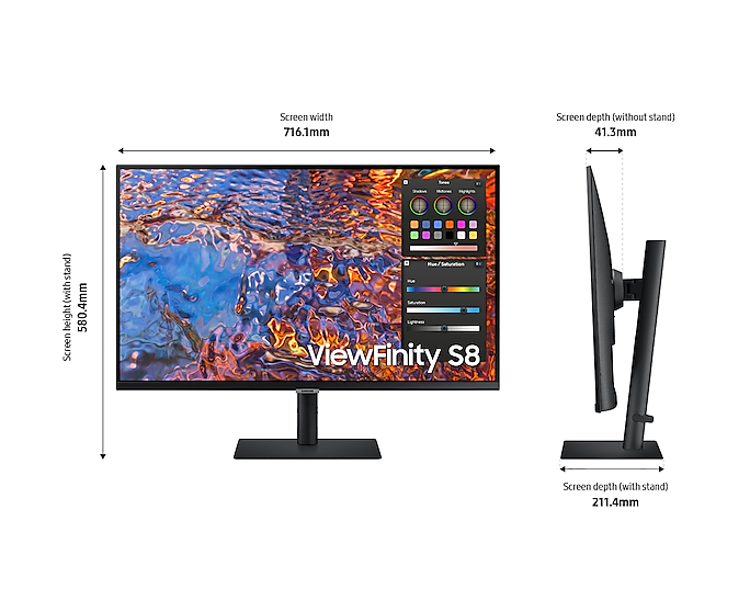 Màn hình Samsung ViewFinity S8 4K UHD LS32B800PXEXXV USB-C 90W